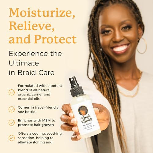 Braid Miracle Soothing Scalp Spray with Banana Juice & Organic Oils - Moisturizing & Refreshing for Braids, Locs, Twists, Cornrows, 4 oz