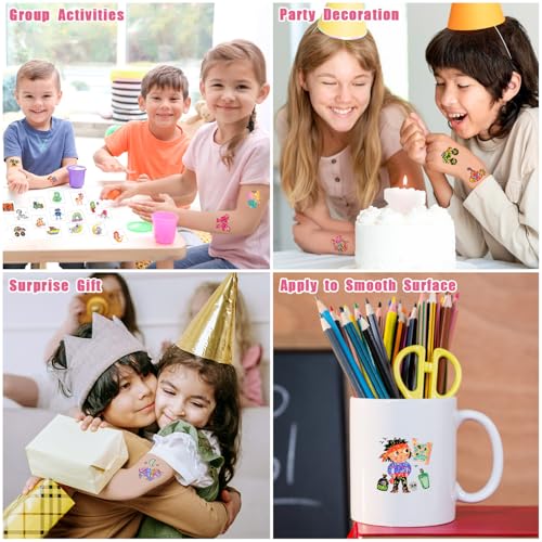 Partywind Glitter Temporary Tattoos for Kids - 408 Pack for Boys & Girls