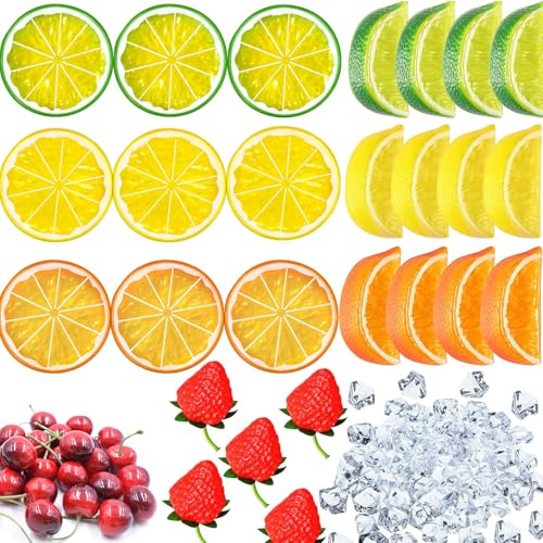 83 Pcs Artificial Fruit Ice Cube Set for Vibrant Decor