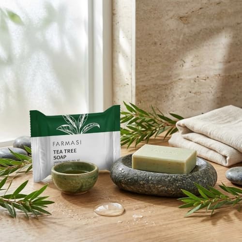 FARMASi Tea Tree Oil Cleansing Bar - Vegan Clarifying Face & Body Soap