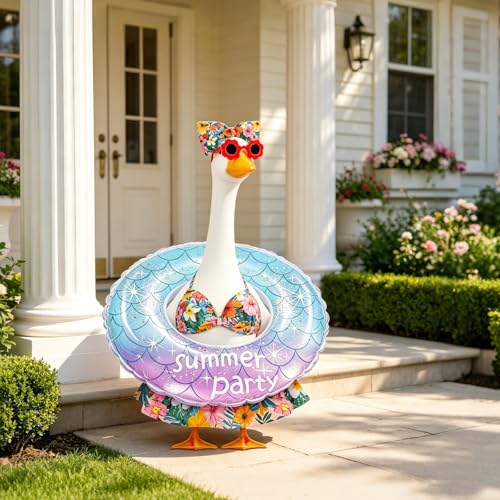 Summer Porch Goose Outfit Set with Hawaiian Bikini & Accessories