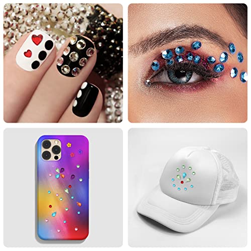 Self-Adhesive Face Gems and Rhinestones Kit for Makeup & Body Art - Multicolored