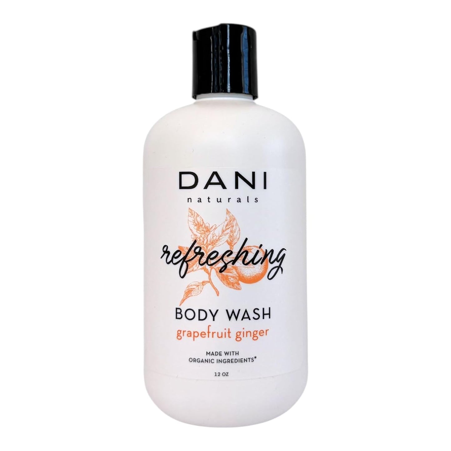 DANI Naturals Sandalwood Vanilla Body Wash - Vegan & Sulfate-Free | Organic Ingredients, 12 fl oz