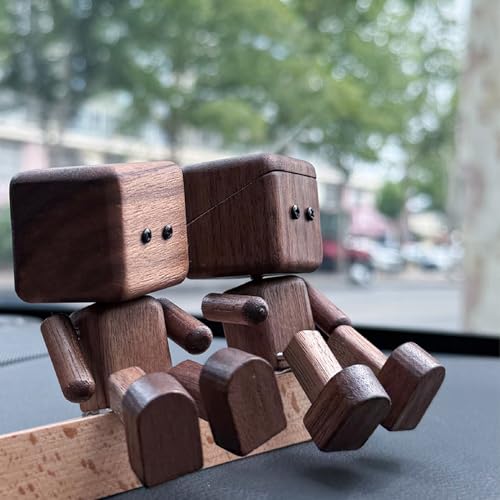 Shaking Wooden Man Figurine - 3-Inch Kinetic Wood Decor