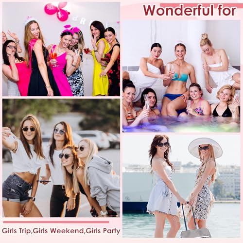 Neon Girls Trip Makeup Bags - 9 Pcs Friendship Gift Set