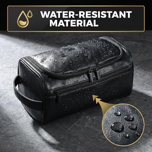 Men's Black Hanging Toiletry Bag - Large Capacity Travel Organizer