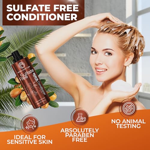 Moroccan Argan Oil Conditioner 14 Fl Oz - Sulfate Free, Anti Frizz & Deep Moisturizing Treatment for Damaged Hair