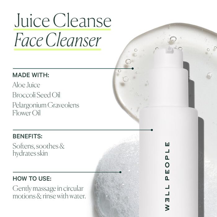 Well People Juice Cleanse Soothing Aloe Face Cleanser - Hydrating Gel for All Skin Types