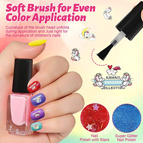 Kids Nail Polish Set - 25 Non-Toxic Peel-Off Colors for Girls