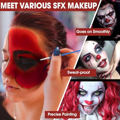 Set 01 Professional Face & Body Paint Kit with 3 Colors, Brushes & Sponges
