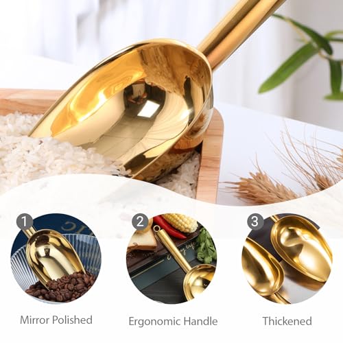 8 oz Stainless Steel Ice Scoop for Kitchen & Bar Use