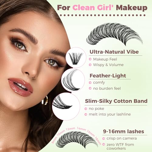 Lash Clusters Kit for Beginners Eyelash Clusters Kit Lashes Clusters Kit Cluster Lashes Pesta?as Postizas Naturales with Lash Bond&Seal,Lash Tweezers,Brush RITALASH(640pcs 20D+40D+60D+80D Kit,9-16mm)