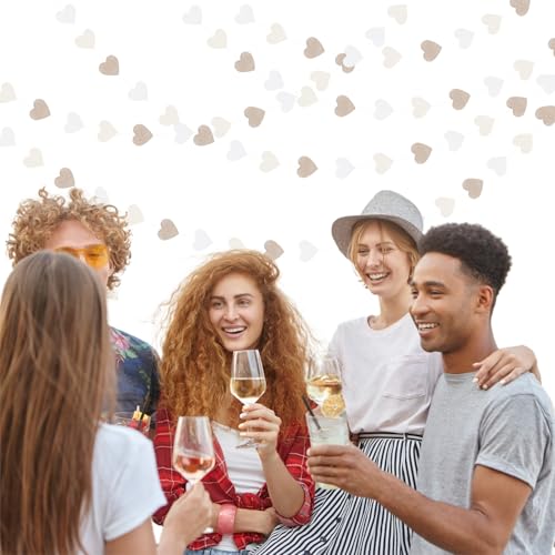 Champagne Gold Heart Garland - 52ft Party Decorations for Weddings & Showers