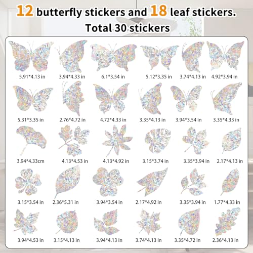 Bird Strike Prevention Window Decals | 30 Static Clings for Safety