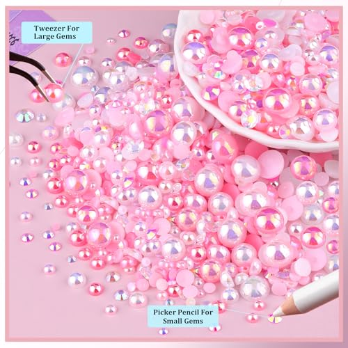 14000pcs Flatback Pearls and Rhinestones Kit with B7000 Glue for Crafts