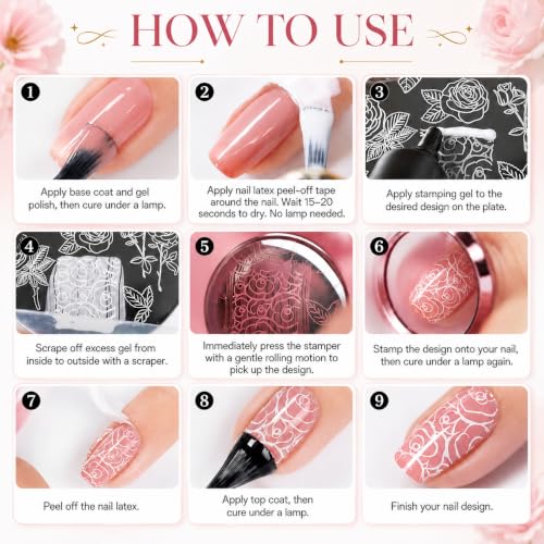 SEISSO Nail Stamping Polish Set - 12 Color Gel Kit (0.27 Fl Oz)