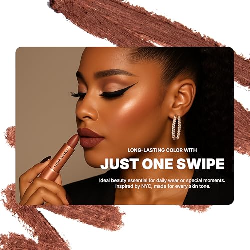 LUNA MAGIC Soho Moisturizing Nude Lipstick - Warm Berry Pink, Velvet Finish & High Pigment