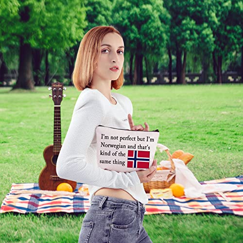 BLUPARK I'm Norwegian Flag Cosmetic Bag for Women - Travel Makeup Organizer