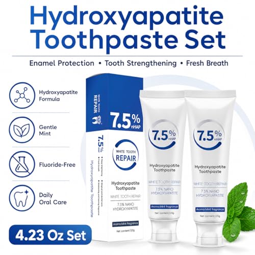 Hydroxyapatite Toothpaste for Enamel Protection & Fresh Breath - 2-Pack