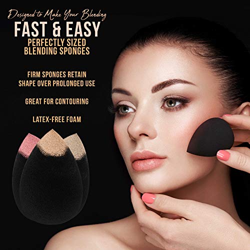 Belloccio Egg Shaped Makeup Sponges - Pack of 6, Latex-Free