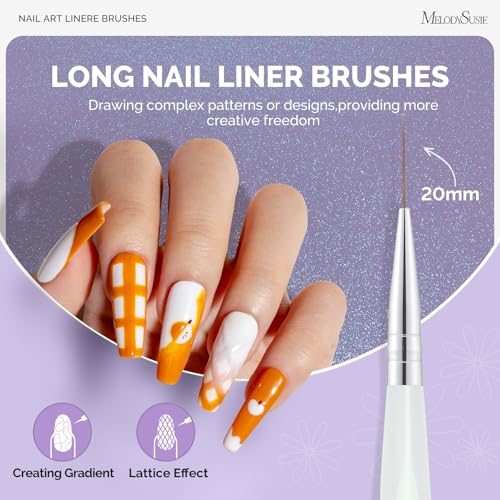 Aurora Macaron MelodySusie 5 Pcs Nail Art Liner Brushes 5/7/9/11/20mm