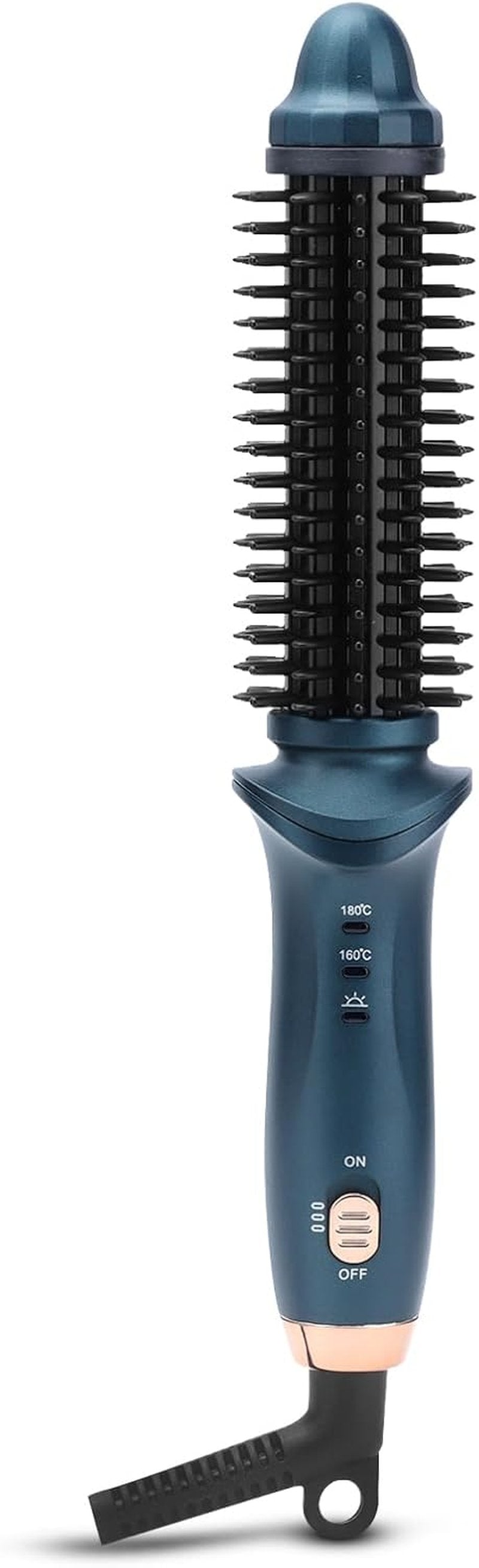 Two-in-One Curling Brush & Iron - Portable Electric Hair Styler for All Hairstyles | Green
