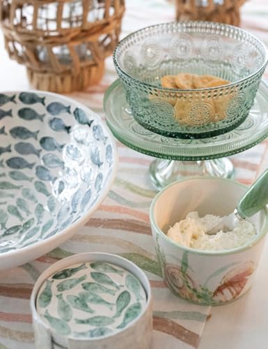Vintage-Inspired Codi Glass Serving Bowl - 4.75" Clear Floral Dish