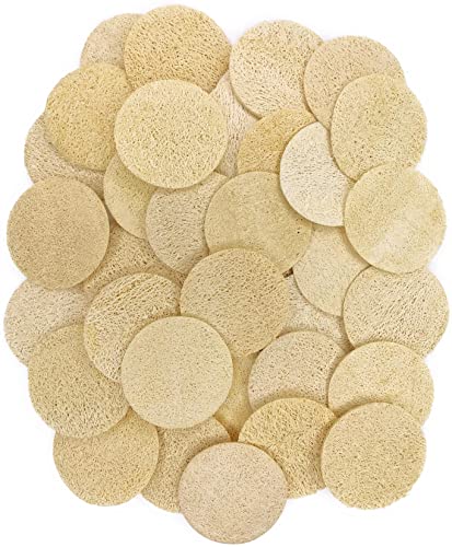 36 Pack Natural Loofah Facial & Body Exfoliating Pads Off-white
