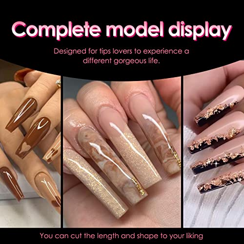Ranrose XXL Long Straight Half Matte Nail Tips - 240 PCS
