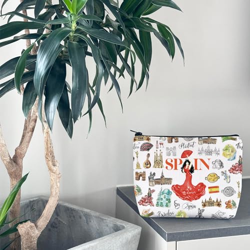 Spain Themed Makeup Bag - Travel Cosmetic Organizer for Bachelorette Party
