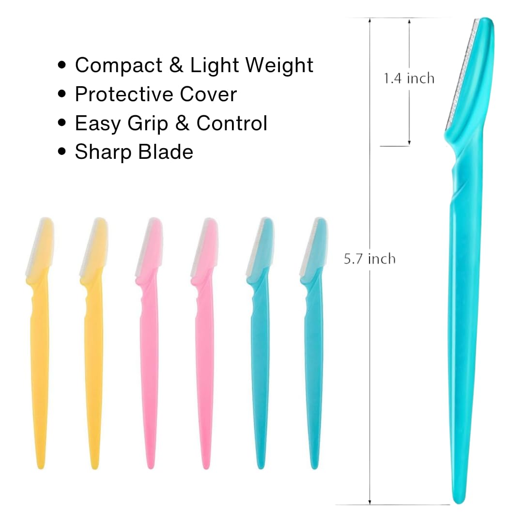 6 PC Eyebrow Razor Demaplane Tool for Women & Men Facial Eyebrow Trimmer Shaper Facial Hair Remover