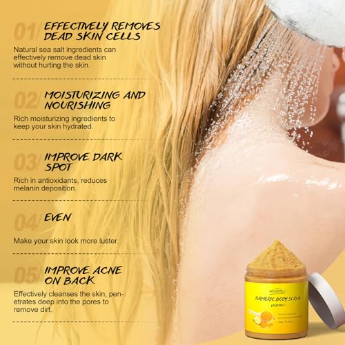 Turmeric & Vitamin C Body Scrub for Exfoliation and Dark Spot Improvement