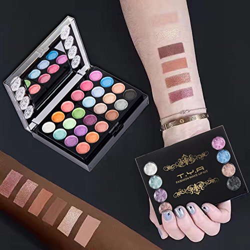 Eyeshadow Palette - 37 Highly Pigmented Colors | Shimmer & Matte Finish, Blush Brushes Included