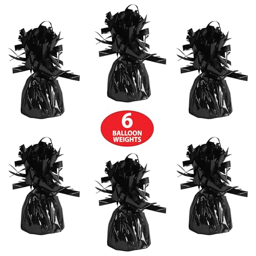 Beistle Black Balloon Weights - 6 Pack, 6 Oz Centerpiece Holders