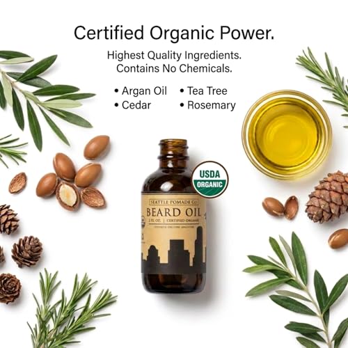 Seattle Pomade Co. Organic Beard Oil for Smooth, Itch-Free Growth