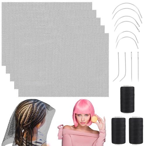Hair Net Set with Needles & Thread - 5 Pcs, 26 x 18 in