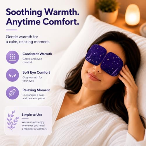 Lavender Steam Eye Mask - Self-Heating, Relaxing, Disposable for Sleep & Travel, 16 Pack