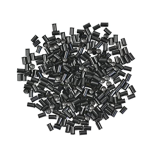 YTBYT 500 Black Micro Rings for Hair Extensions, Copper Beads 3.4mm