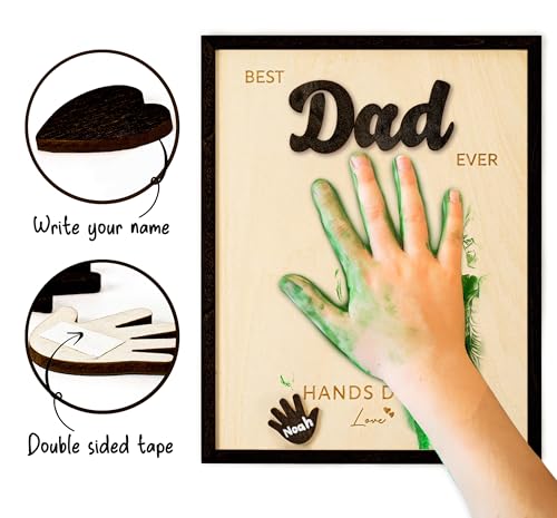 Personalized Best Dad Ever Handprint Art Kit - DIY Father's Day Gift