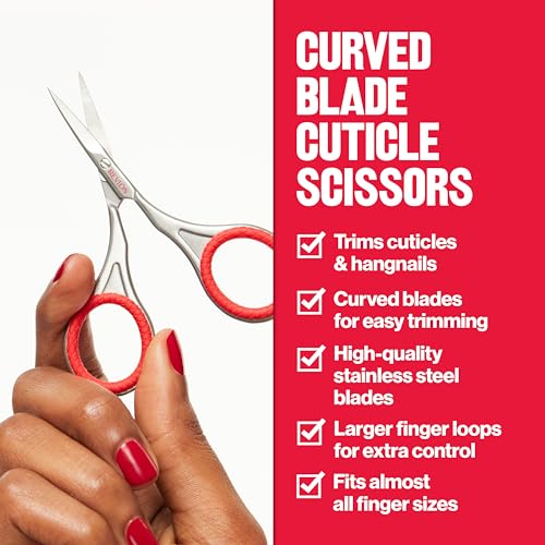 Revlon Curved Blade Cuticle Scissors – Precision Stainless Steel Trimmer