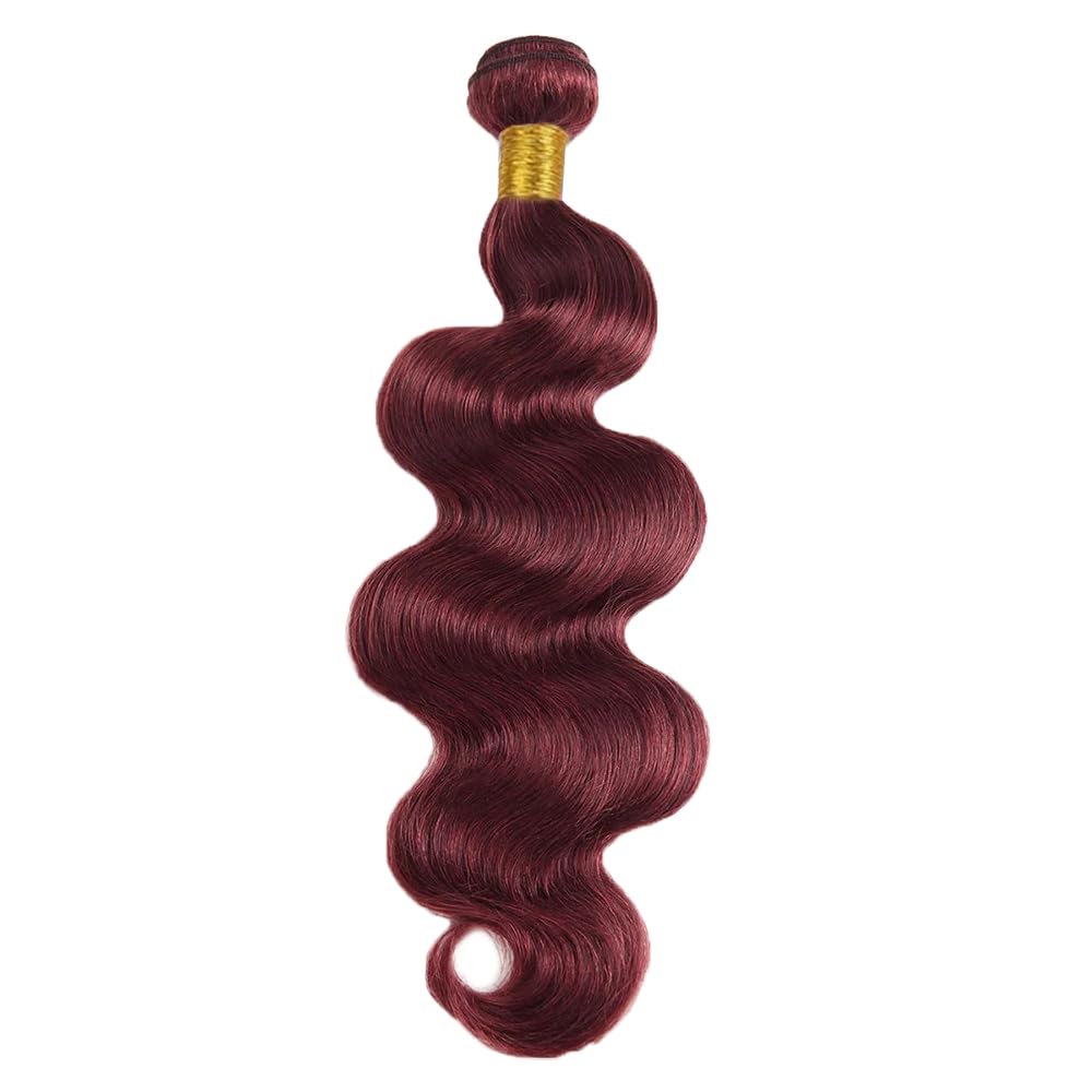 #99J Burgundy Bundles Human Hair Body Wave Bundles 34 Inch Wine Red Body Wave Bundle Unprocessed Brazilian Virgin Weave Hair 1 Bundle 50 Gram Per Bundle