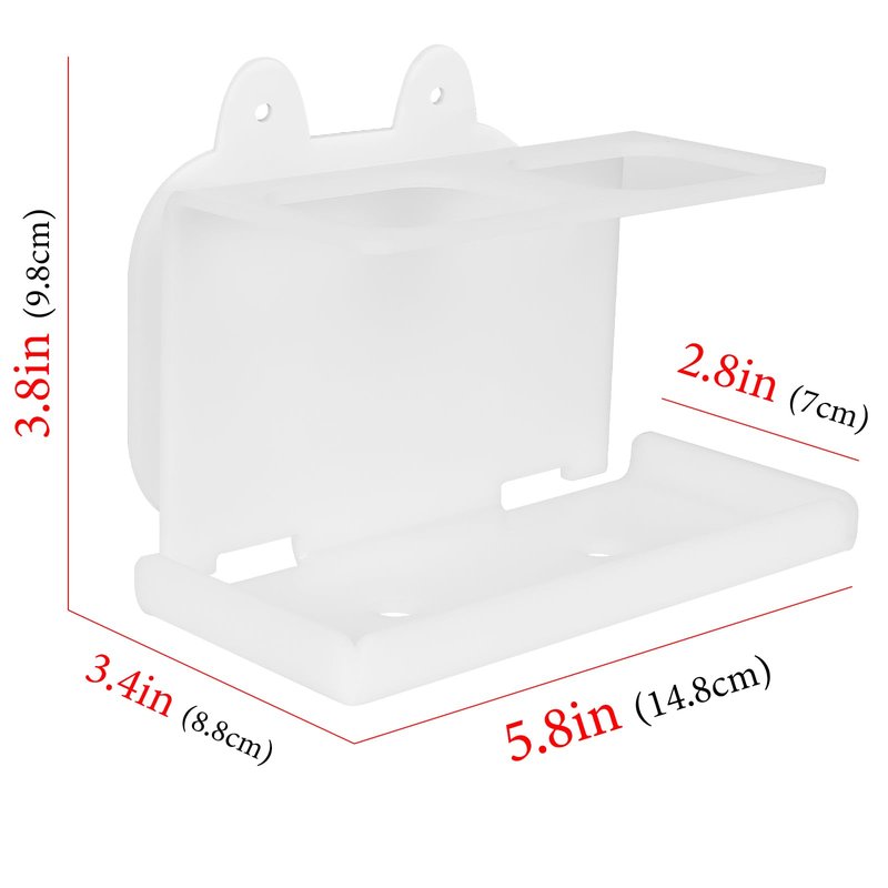 Electric Toothbrush Holder Wall Mounted, Electric Toothbrush Cord Organizer Holds 2 Chargers, Self Adhesive Electric Toothbrush Stand for Bathroom, Medicine Cabinet, Dorm(White)