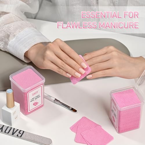 GAOY Lint-Free Nail Wipes - 400 Non-Woven Cotton Pads for Manicure