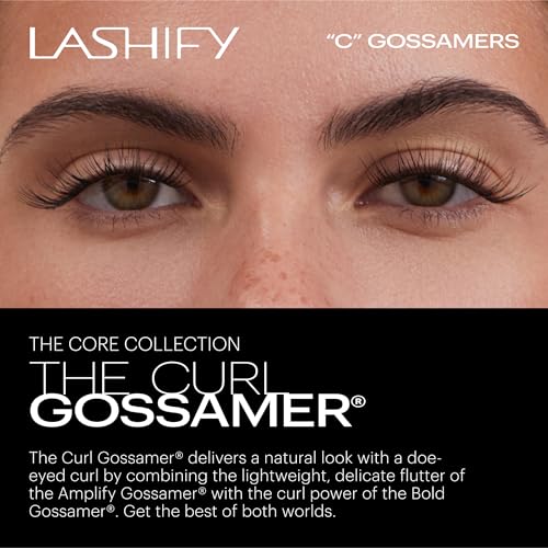 Lashify Curl 12mm Gossamer Eyelash Extensions - Black, Natural Look