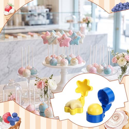 Yiyiring Cake Pop Mold Set - 2 Shapes: Round & Star for Baking