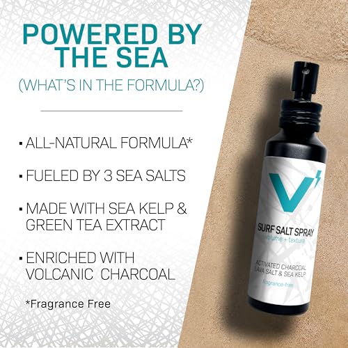 VOLT Grooming Sea Salt Spray for Hair & Beard, Fragrance Free, 5 Fl Oz