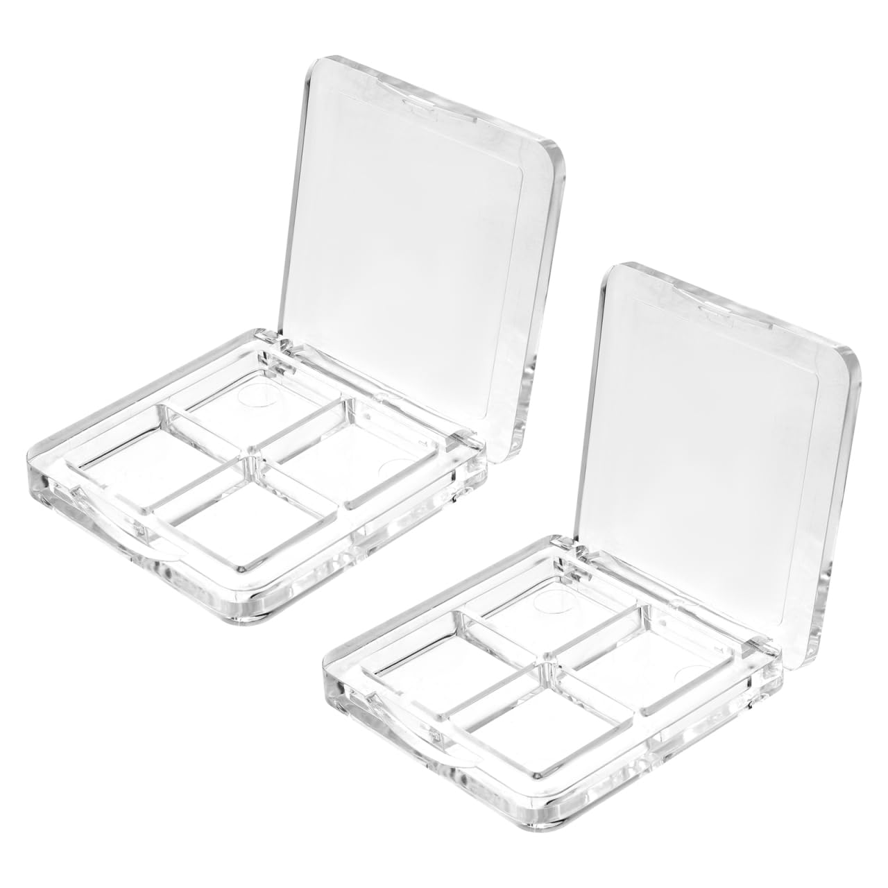 Empty Lipstick Palette - 4-Grid Refillable Depotting Case for Lipstick, Eyeshadow & Blush | Clear DIY Makeup Organizer for Women