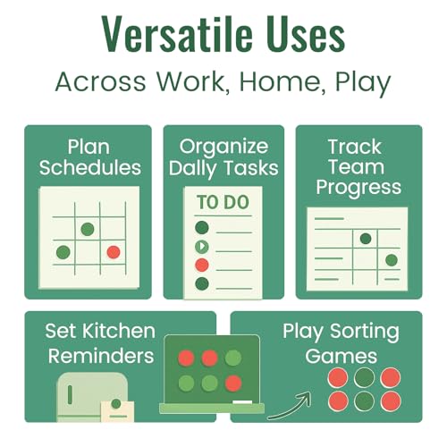45 PCS Double-Sided Red-Green Status Magnets - 1.1" for Whiteboard & Fridge