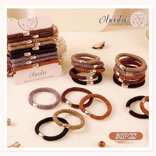 30-Pack Braided Hair Ties for Thick Hair - Damage-Free, No Crease
