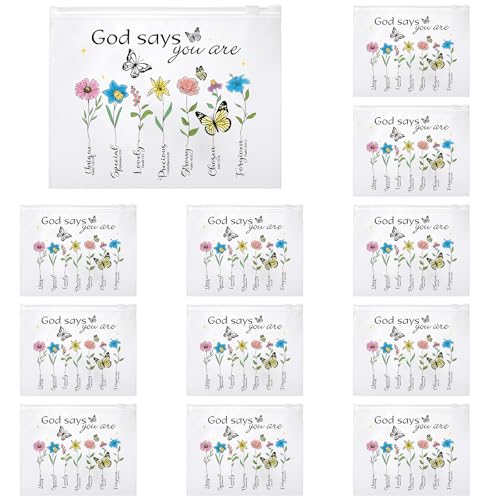 50 Pcs Inspirational Rainbow Cosmetic Bags - Motivational Zipper Pouches
